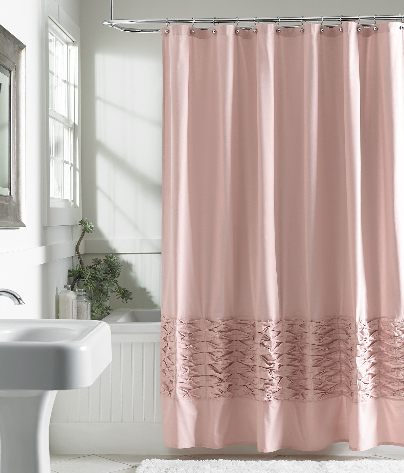 Bathroom Shower Curtains
 Attention Fabric Shower Curtain Blush Home Bed