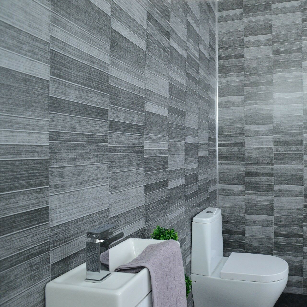 Bathroom Shower Panels
 Grey Tile Effect Bathroom Panels Anthracite Tile Cladding