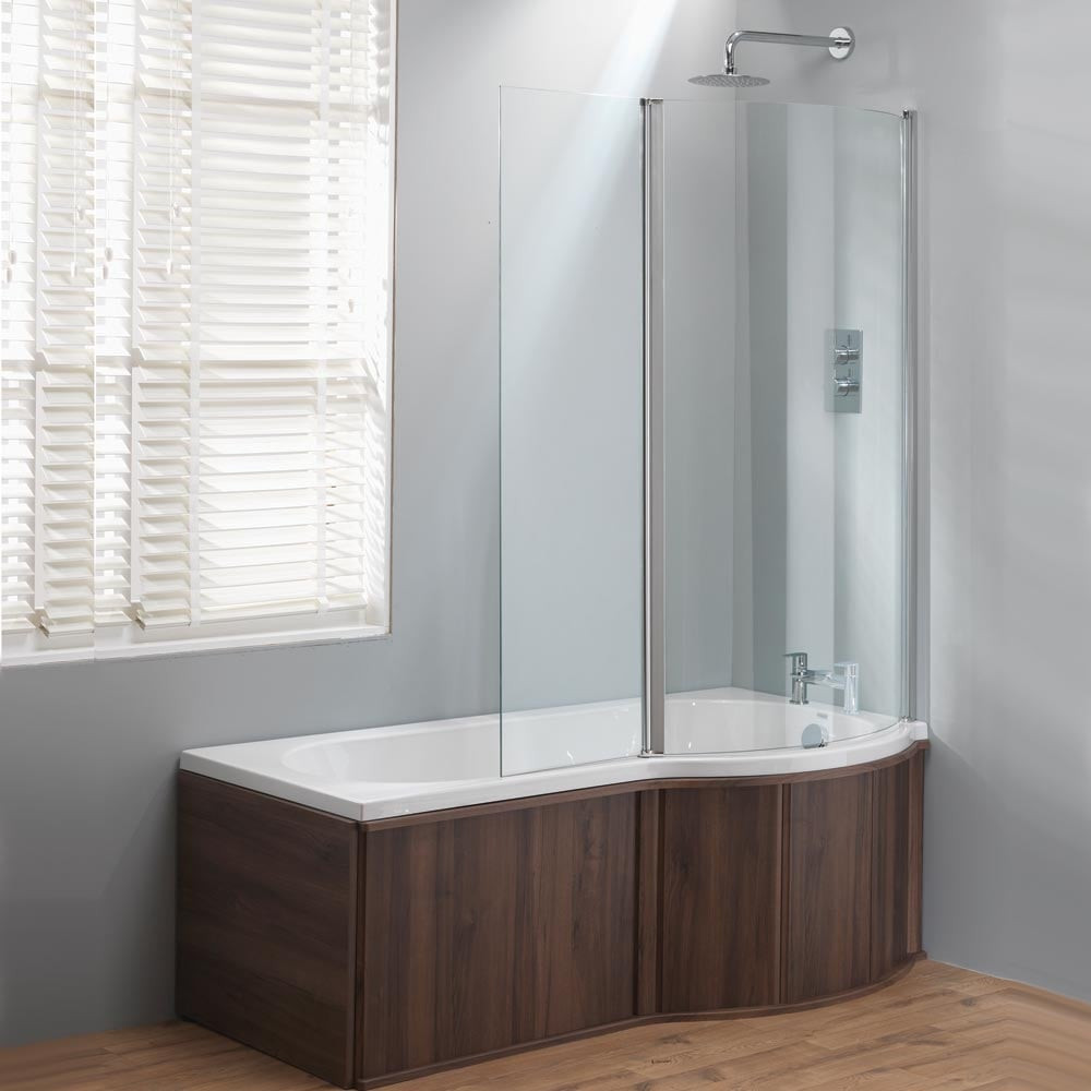 Bathroom Shower Panels
 Genesis California P Shaped Shower Bath Double Screen