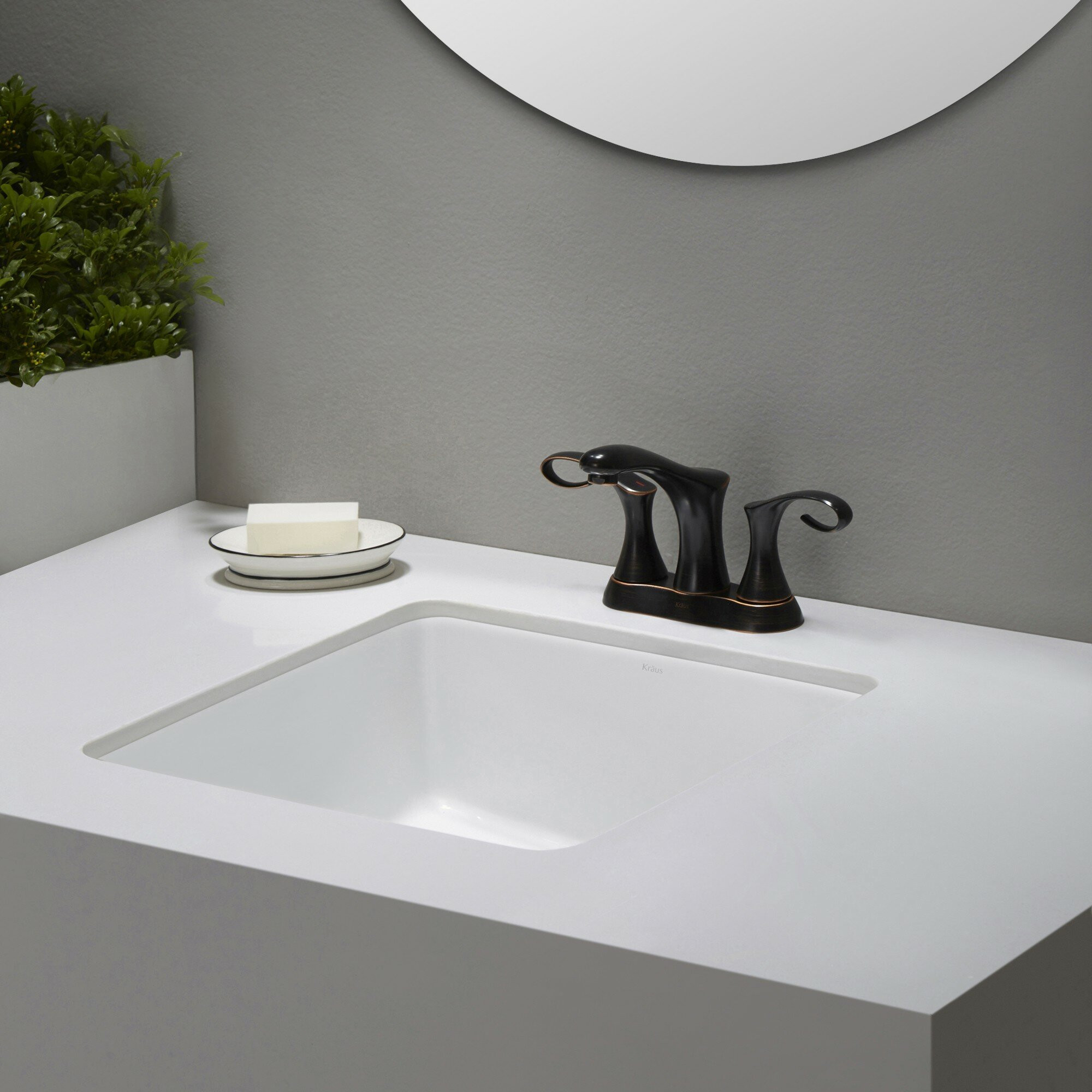 Bathroom Sink Undermount
 Elavo™ Ceramic Square Undermount Bathroom Sink with