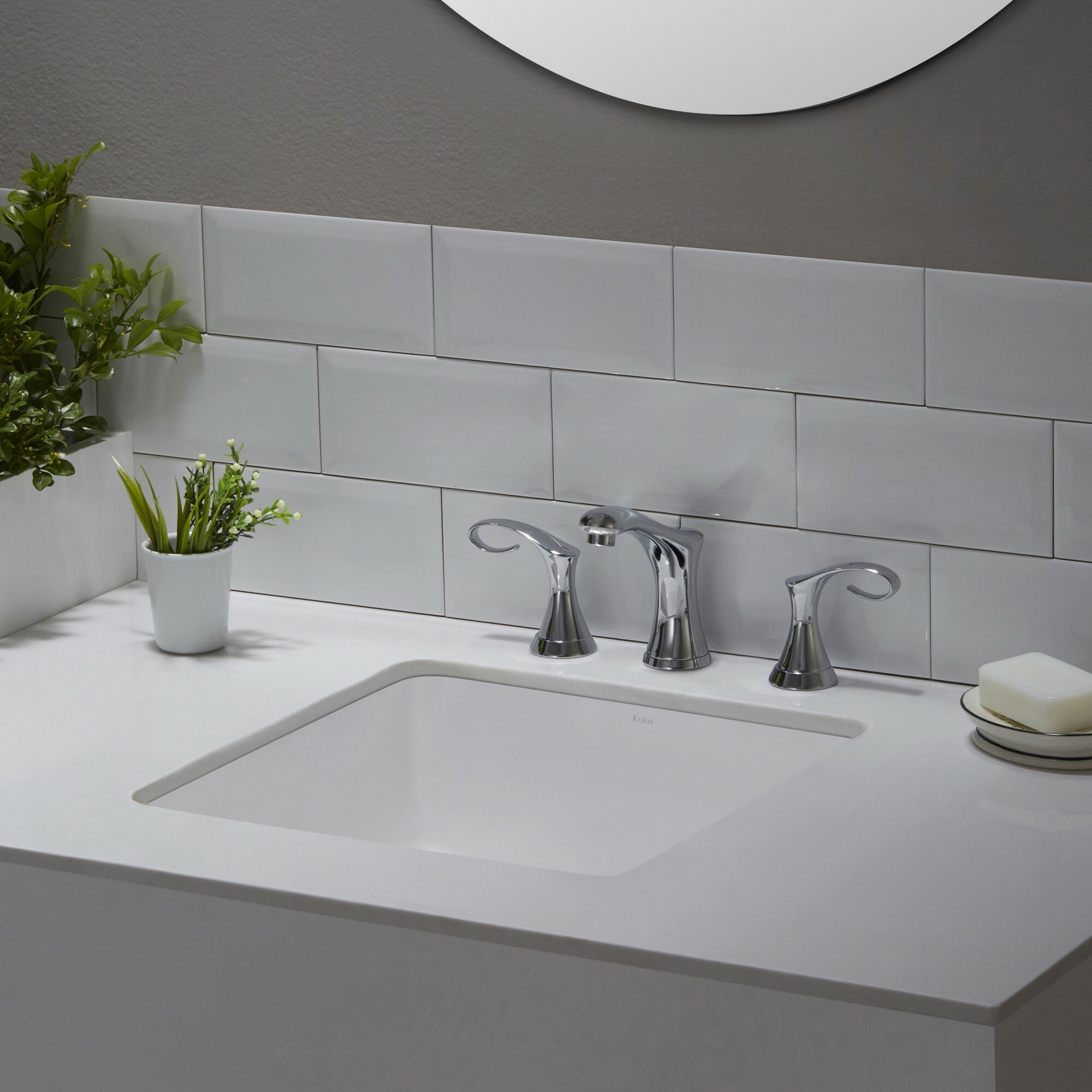 Bathroom Sink Undermount
 Kraus Elavo™ Ceramic Square Undermount Bathroom Sink with