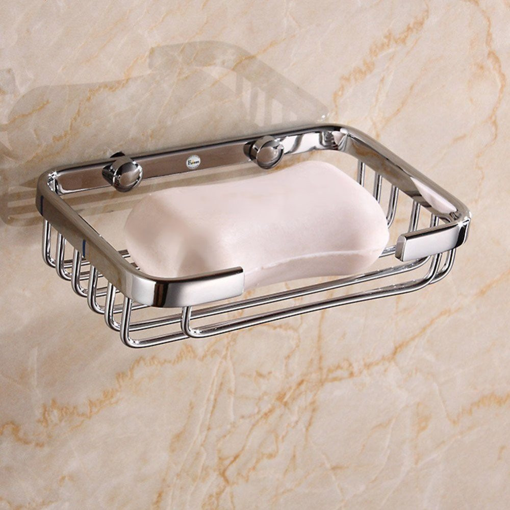 Bathroom Soap Dish Wall Mounted
 Polished Chrome Stainless steel Bathroom Soap Basket Wall