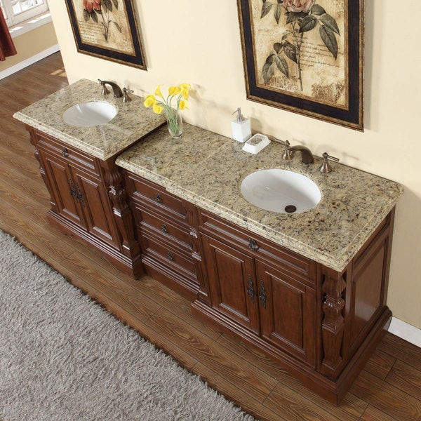 Bathroom Vanities With Granite Tops
 Silkroad Exclusive 90 inch Venetian Gold Granite Stone Top