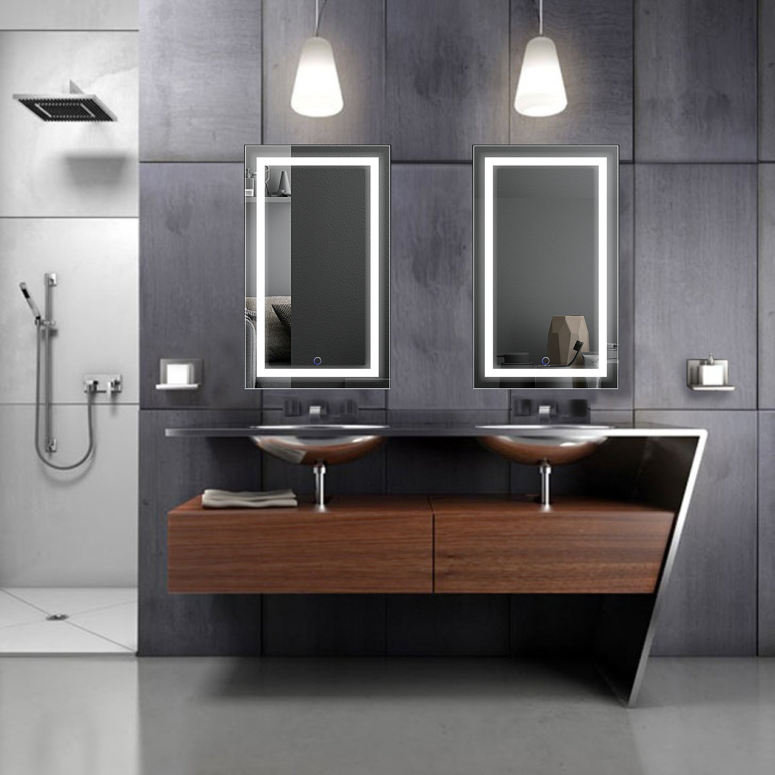 Bathroom Vanity 30 X 18
 Krugg LED Bathroom Mirror 18 inch X 30 inch