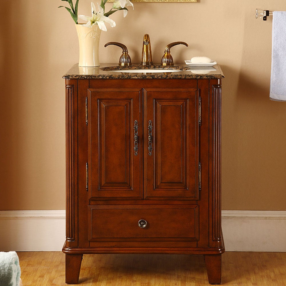 Bathroom Vanity Cabinets With Tops
 Silkroad Exclusive Granite Top 28 inch Single Sink Vanity