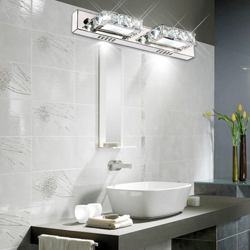 Bathroom Vanity Sconce Lights
 K9 Crystal Bathroom Light Fixtures Led 6W Square Bath