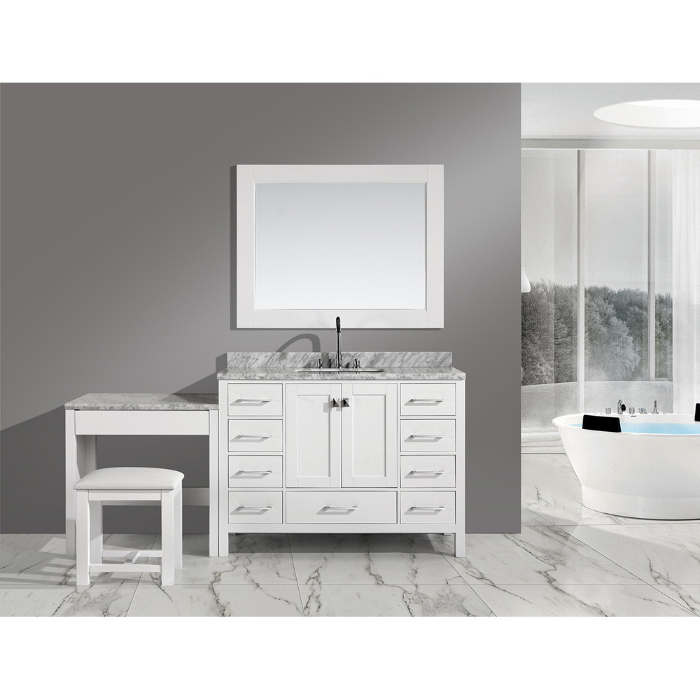 Bathroom Vanity With Makeup Table
 Design Element London 48" Vanity Set with Make up Table