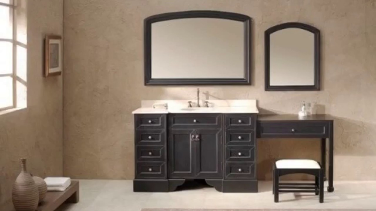 Bathroom Vanity With Makeup Table
 Single Sink Bathroom Vanity with Makeup Table
