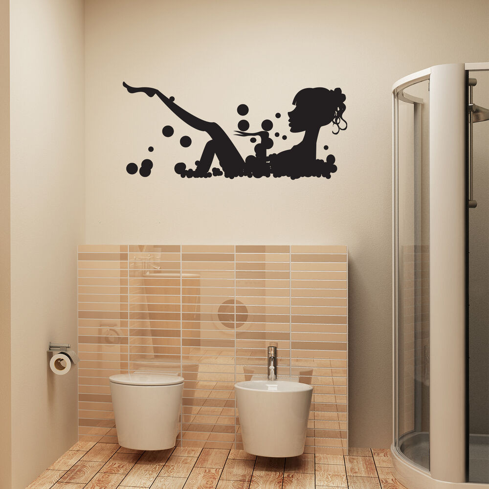 Bathroom Wall Decor Stickers
 Bathroom Wall Art Sticker Girl In Bubble Bath Vinyl Wall