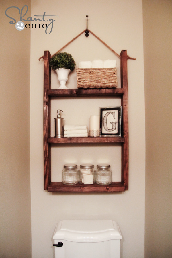 Bathroom Wall Shelves Over Toilet
 How to make a Hanging Bathroom Shelf for only $10