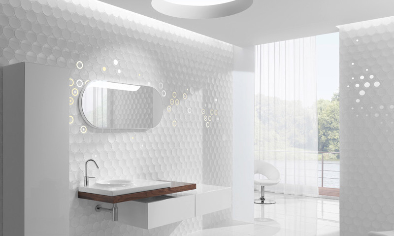 Bathroom Wall Treatments
 Futuristic Bathroom Wall Treatments and Cabinetry – Cube