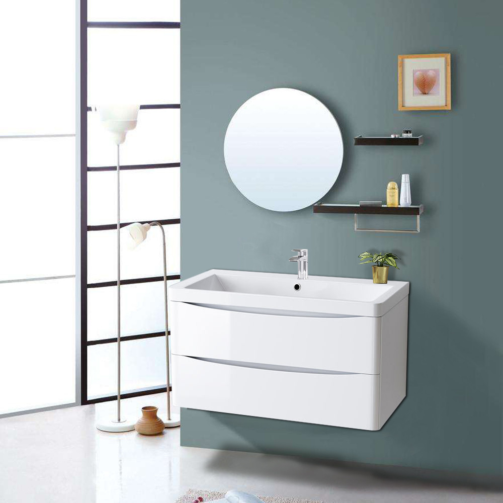 Bathroom Wall Unit
 800mm Bathroom Vanity Unit Basin Storage Wall Hung Cabinet