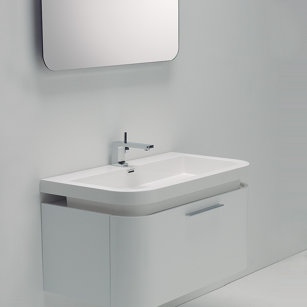 Bathroom Wall Unit
 BEAUTIFUL Milano Stone Vanity Gloss White