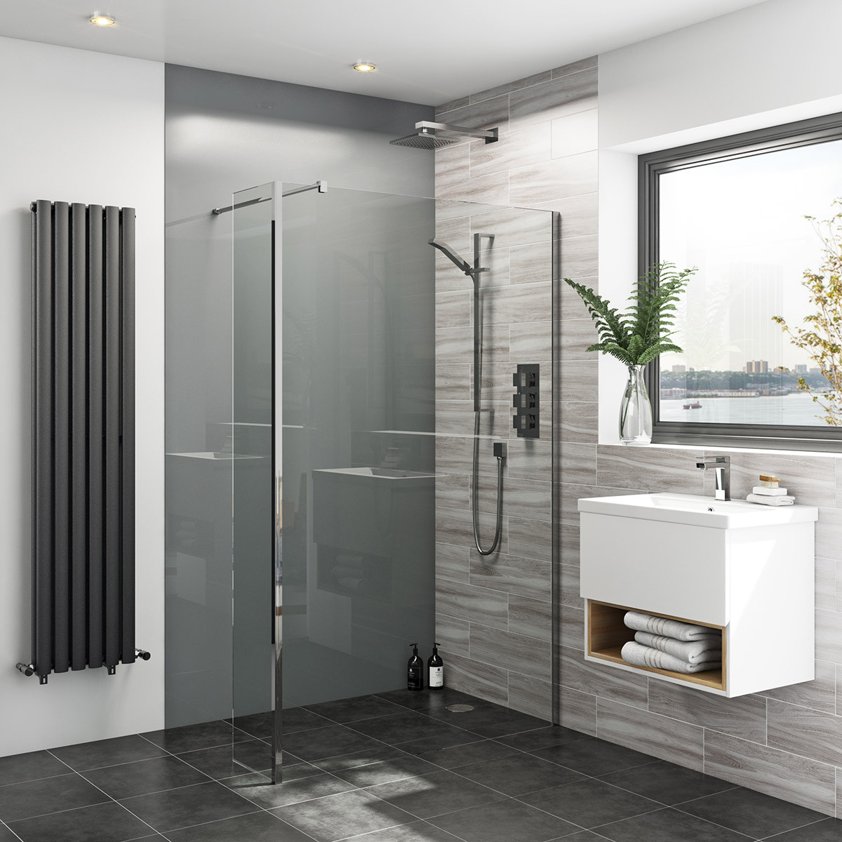 Bathroom Walls Materials
 Zenolite plus ash acrylic shower wall panel 2070 x 1000