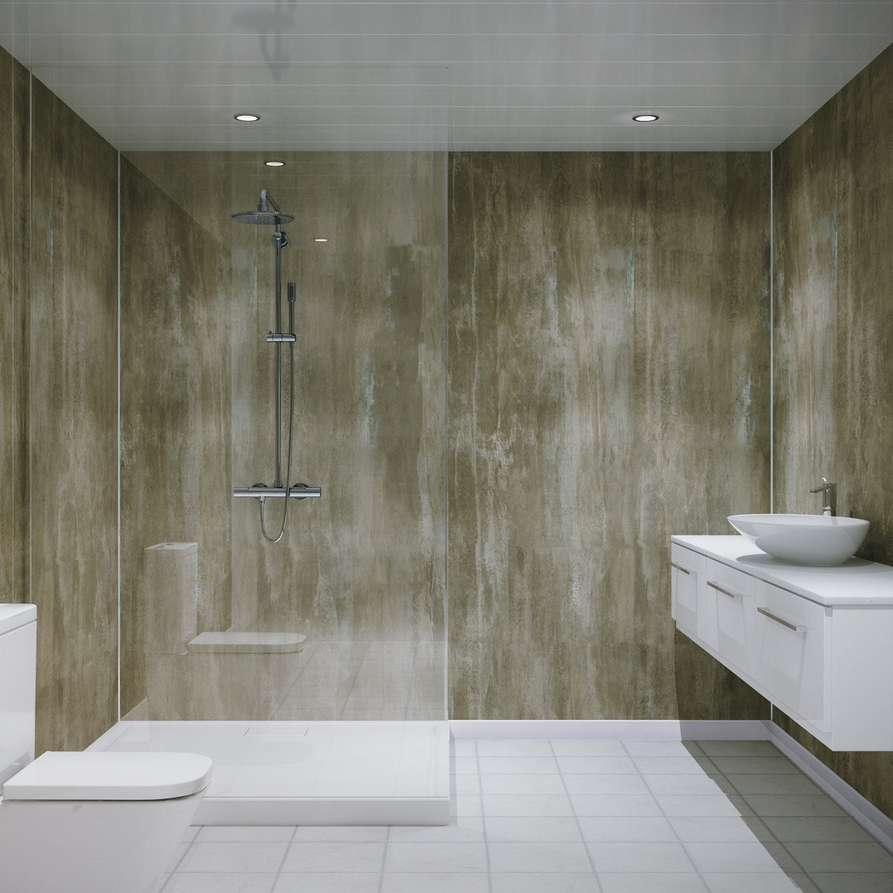 Bathroom Walls Materials
 Multipanel Classic Monsoon Unlipped Bathroom Wall Panel