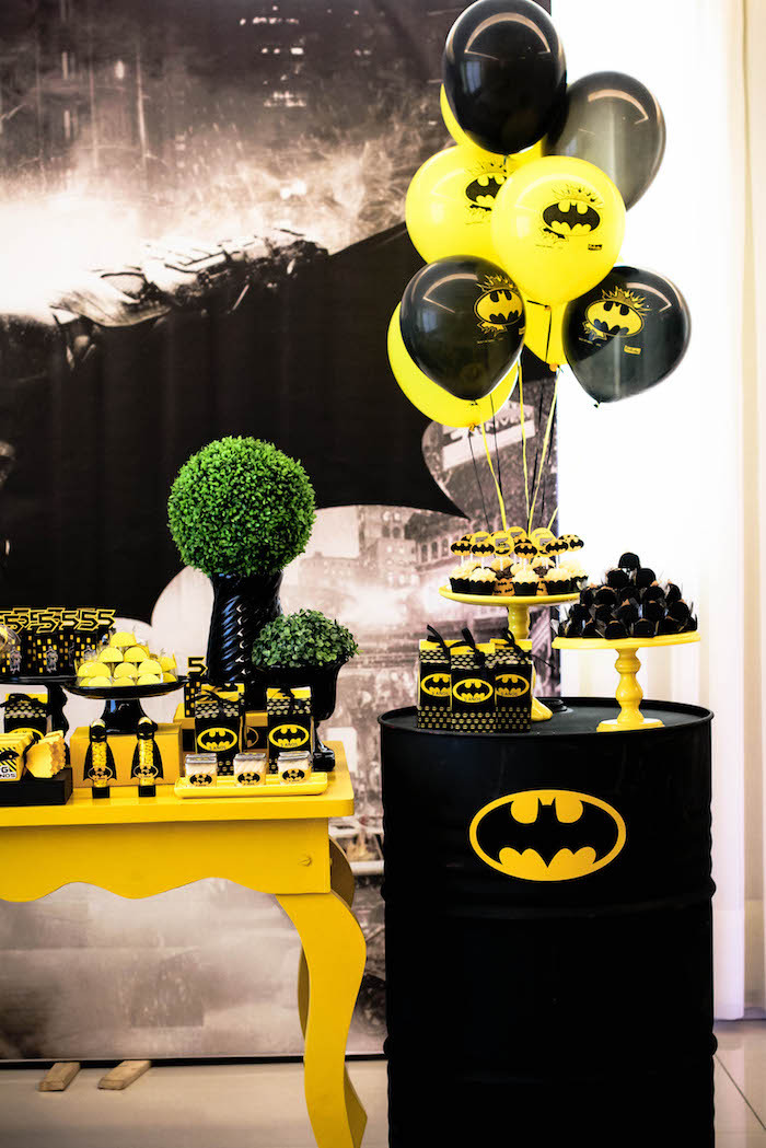 Batman Birthday Party
 Kara s Party Ideas Black and Yellow Batman Birthday Party