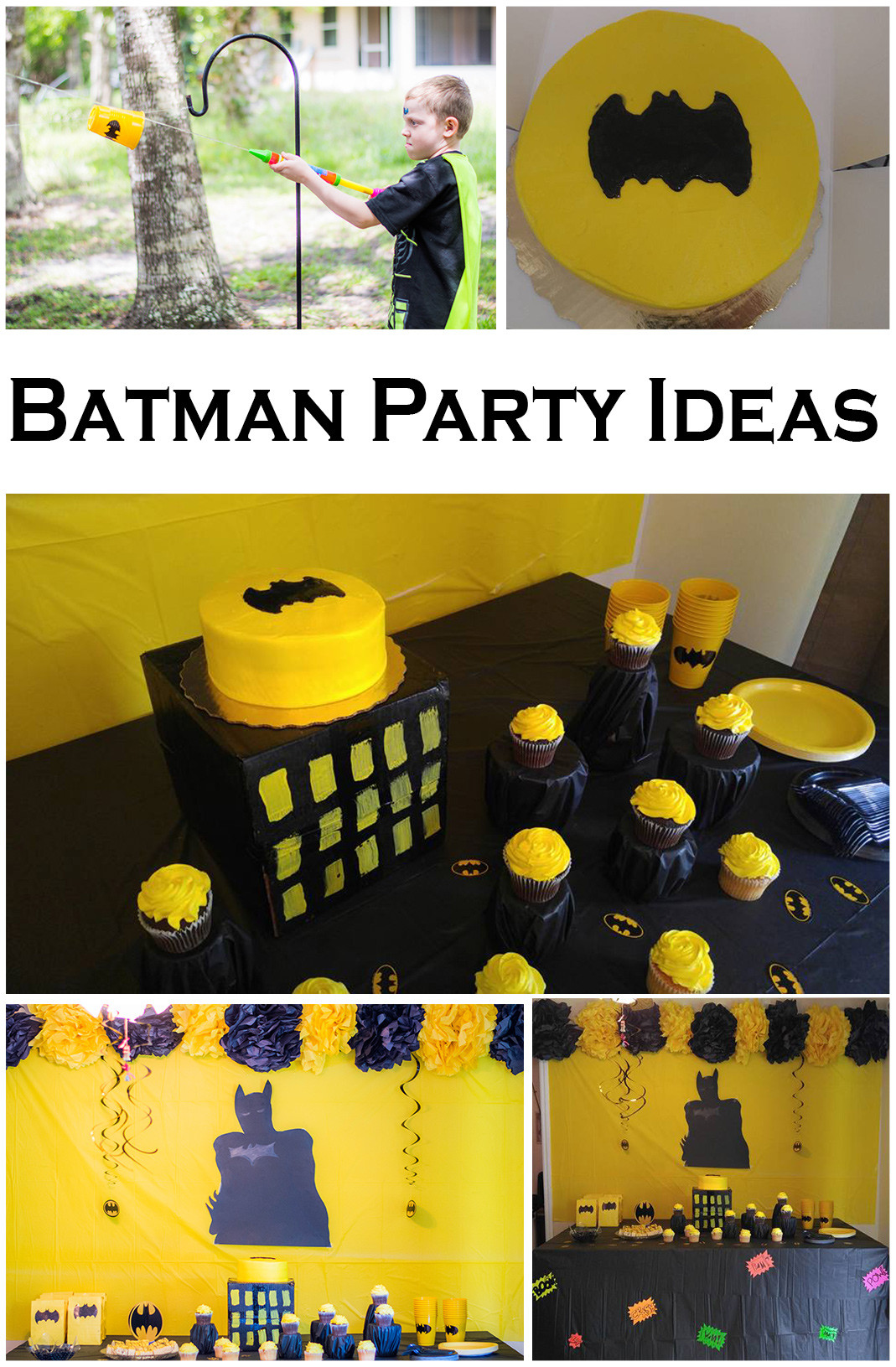 Batman Birthday Party
 Black and Yellow Batman Party Ideas