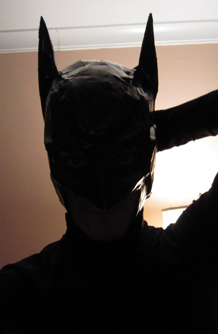 Batman Mask DIY
 Chuck Does Art DIY do it yourself Batman Costume Mask