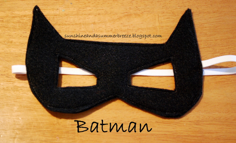 Batman Mask DIY
 Sunshine and a Summer Breeze Free Template for Batman and