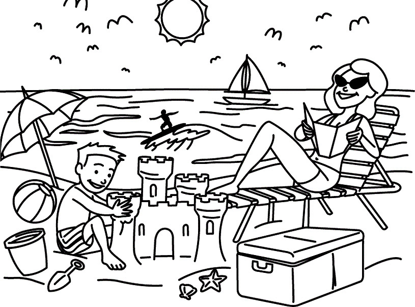 Beach Coloring Pages For Kids
 25 Free Printable Beach Coloring Pages