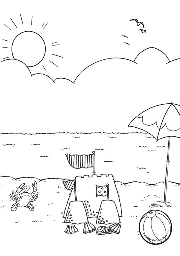Beach Coloring Pages For Kids
 Free Printable Beach Coloring Pages For Kids