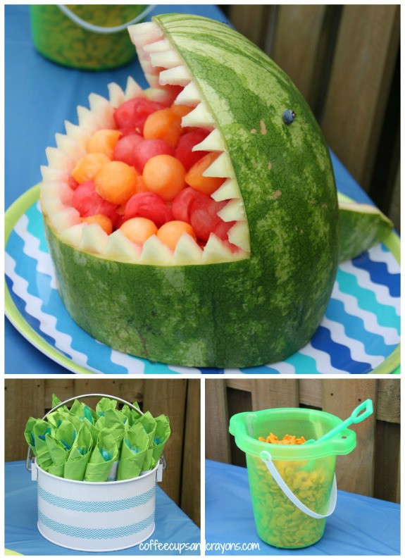Beach Food Ideas For Party
 Surfer and Shark Party Dimple Prints