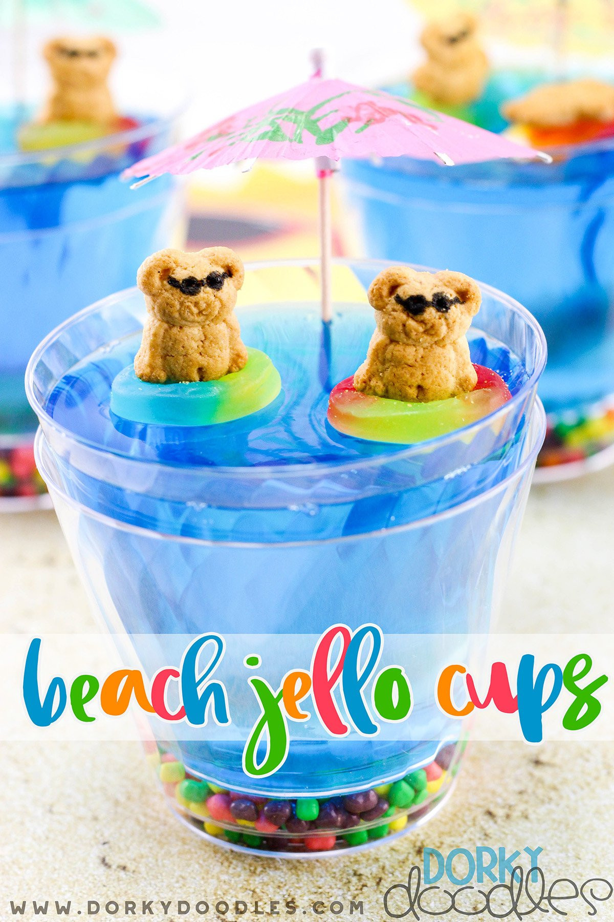 Beach Party Food Ideas Birthday
 Beach Party Jello Cup Snacks – Dorky Doodles