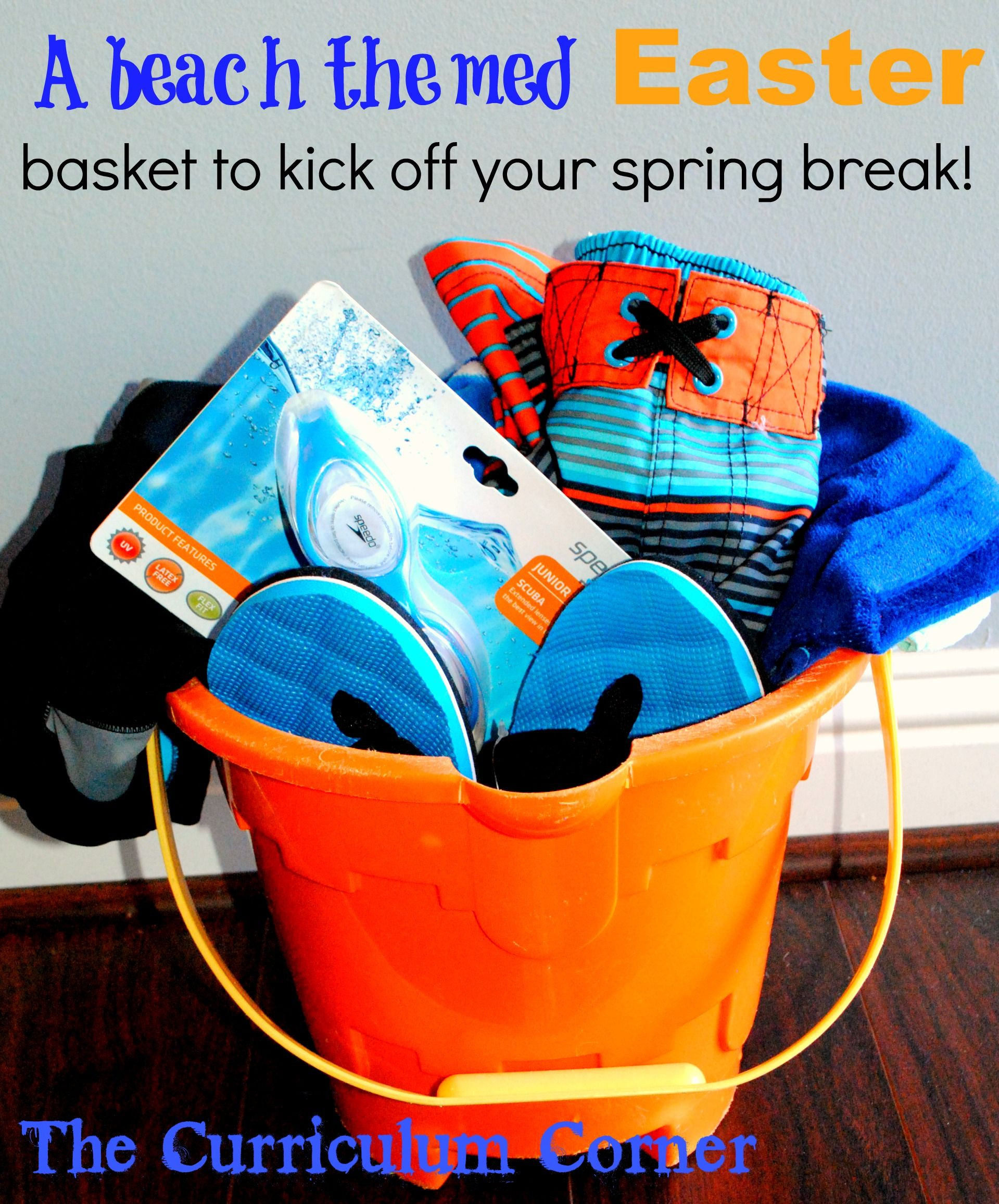 Beach Themed Gift Basket Ideas
 A beach themed Easter basket to kick off your spring break