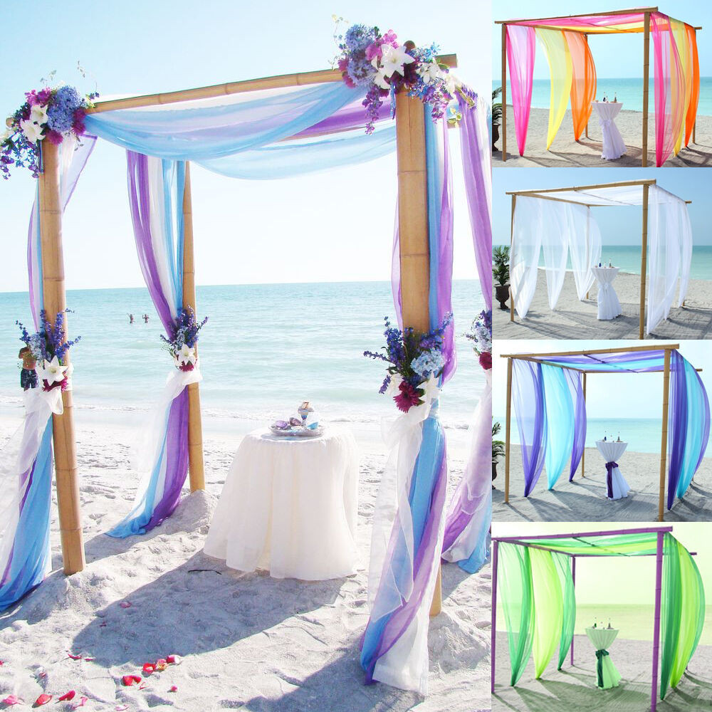Beach Wedding Decor
 5M 10M Sheer Organza Fabric Beach Wedding Ceremony Bouquet