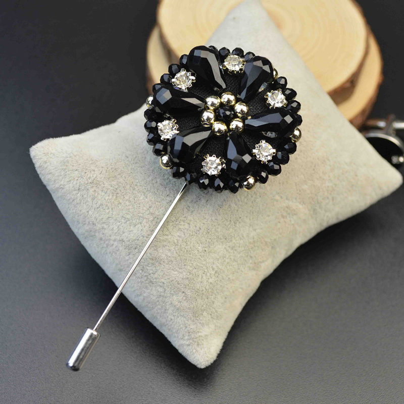 Beaded Brooches
 Mdiger Men Exquisite Lapel Pins Beaded Flower Brooches