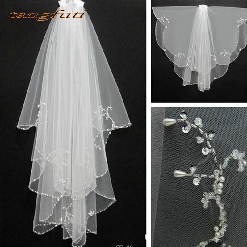 Beaded Wedding Veils Ivory
 Bridal Veils White Ivory Beaded Edge Wedding Veils With