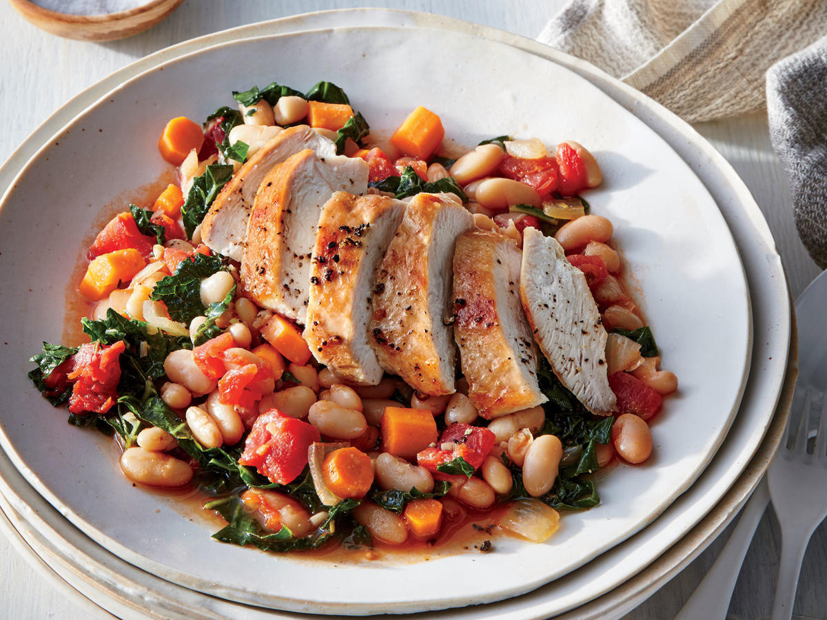 Bean Main Dishes
 Tuscan Chicken with White Beans and Kale Recipe Cooking