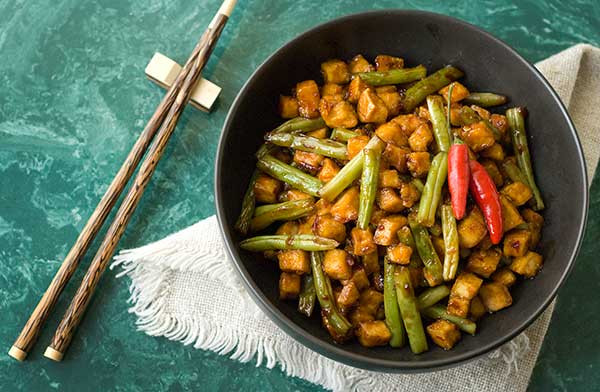 Bean Main Dishes
 tofu and green bean stir fry