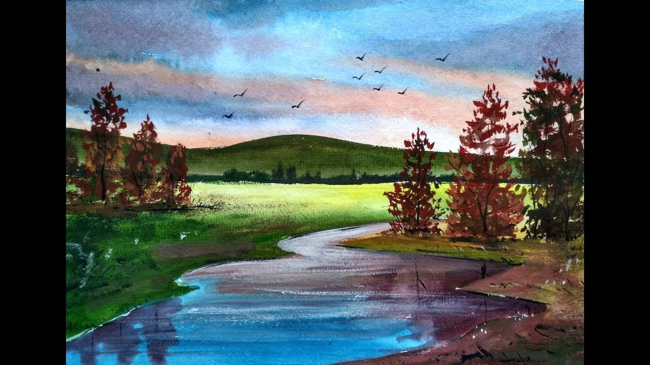 Beautiful Landscape Paintings
 Painting Beautiful Watercolor Landscapes with Ghanashyam