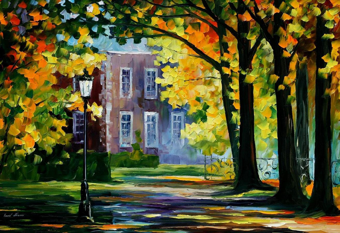 Beautiful Landscape Paintings
 SUMMER HOUSE — PALETTE KNIFE Oil Painting Canvas By