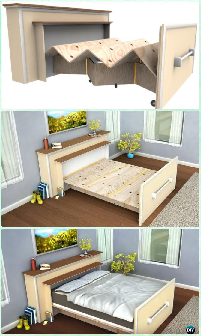 Bed Frame DIY Plans
 DIY Space Saving Bed Frame Design Free Plans Instructions