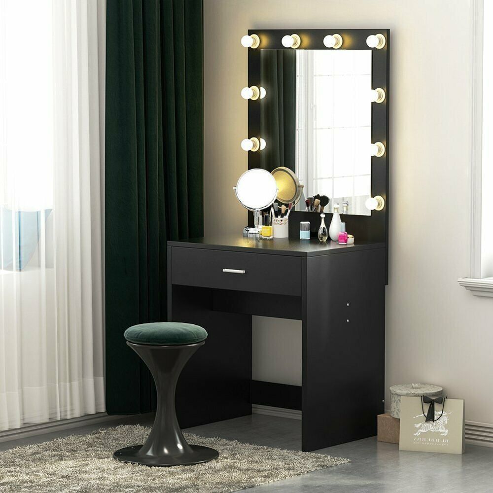 Bedroom Makeup Vanity With Lights
 Tribesigns Vanity Set with Lighted Mirror Makeup Dressing