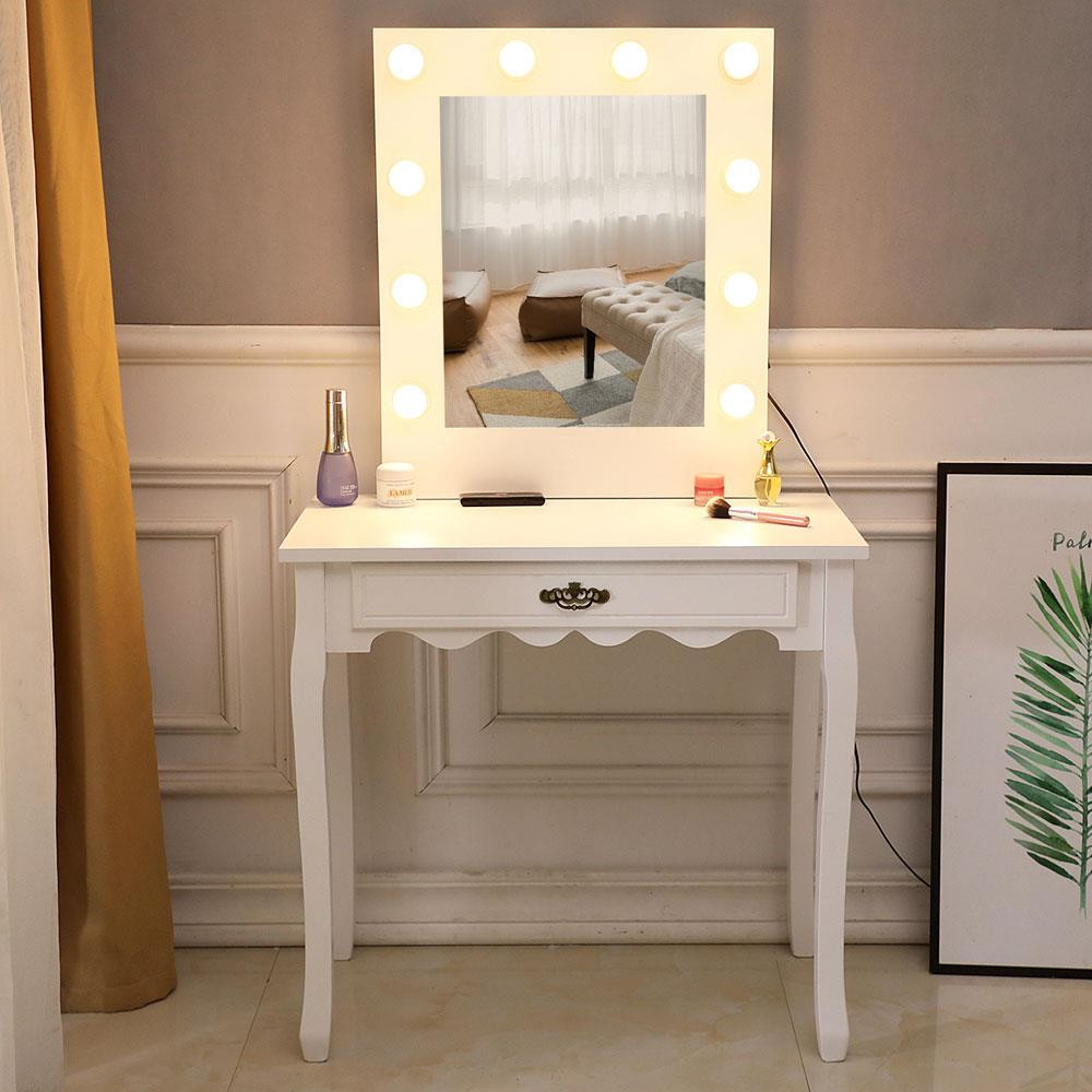 Bedroom Makeup Vanity With Lights
 Zimtown Vanity Dressing Table with 10 Warm LED Lights