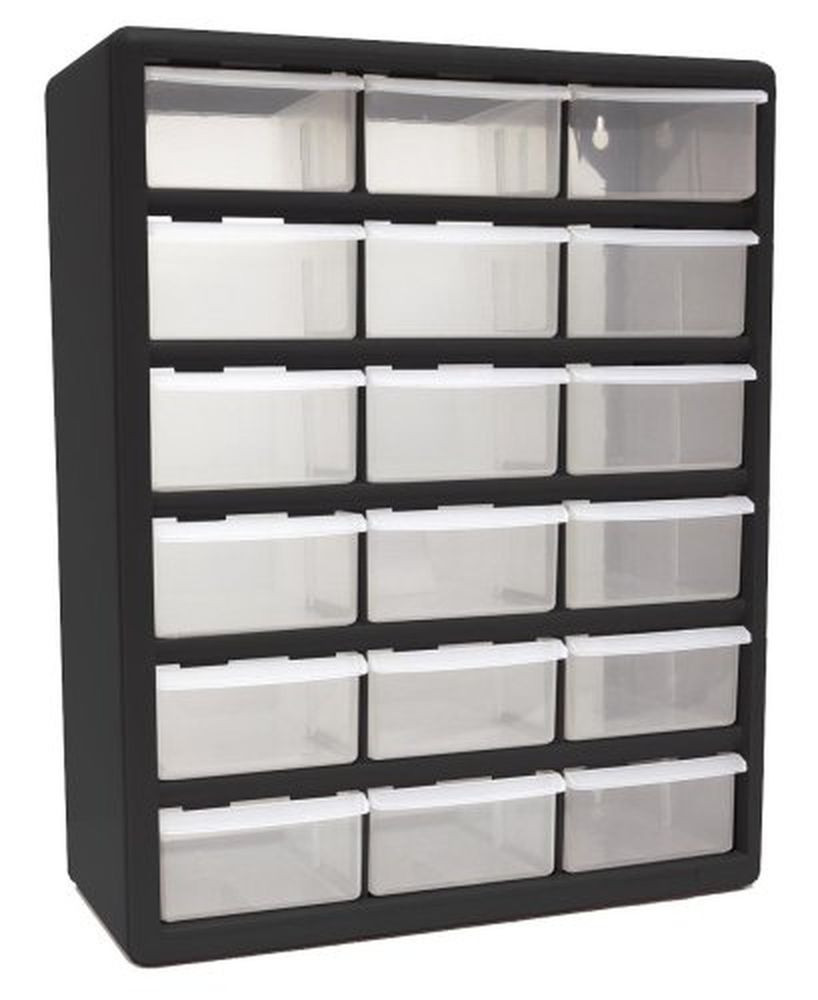 Bedroom Storage Bins
 18 Drawer Plastic Parts Organizer Bins Item Boxes Cabinet