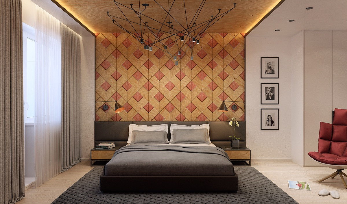 Bedroom Wall Design
 Wooden Wall Designs 30 Striking Bedrooms That Use The