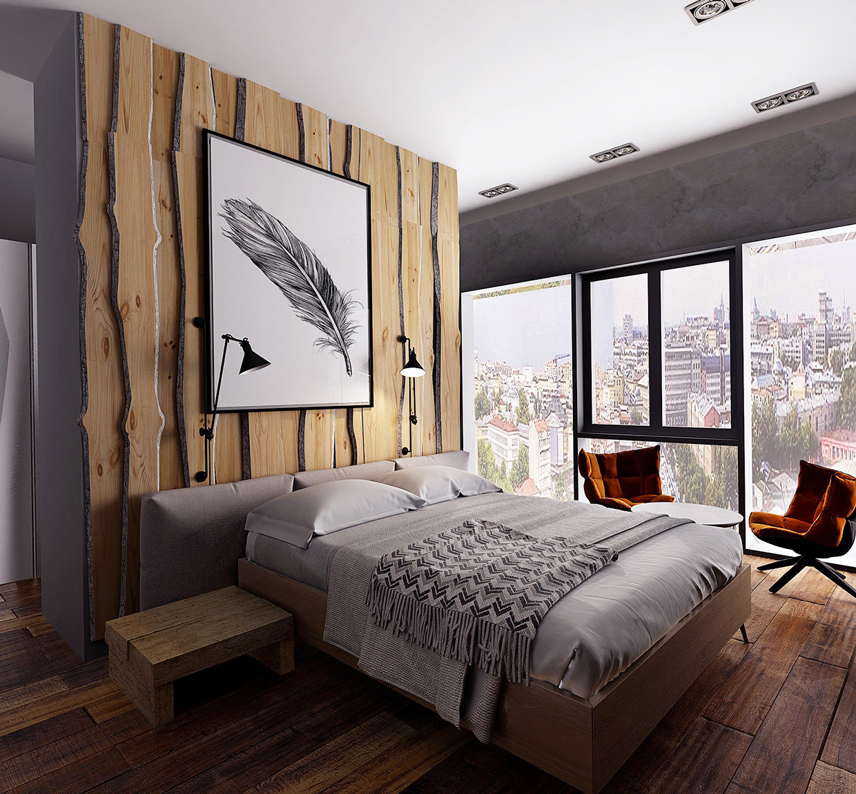 Bedroom Wall Design
 Wooden Wall Designs 30 Striking Bedrooms That Use The