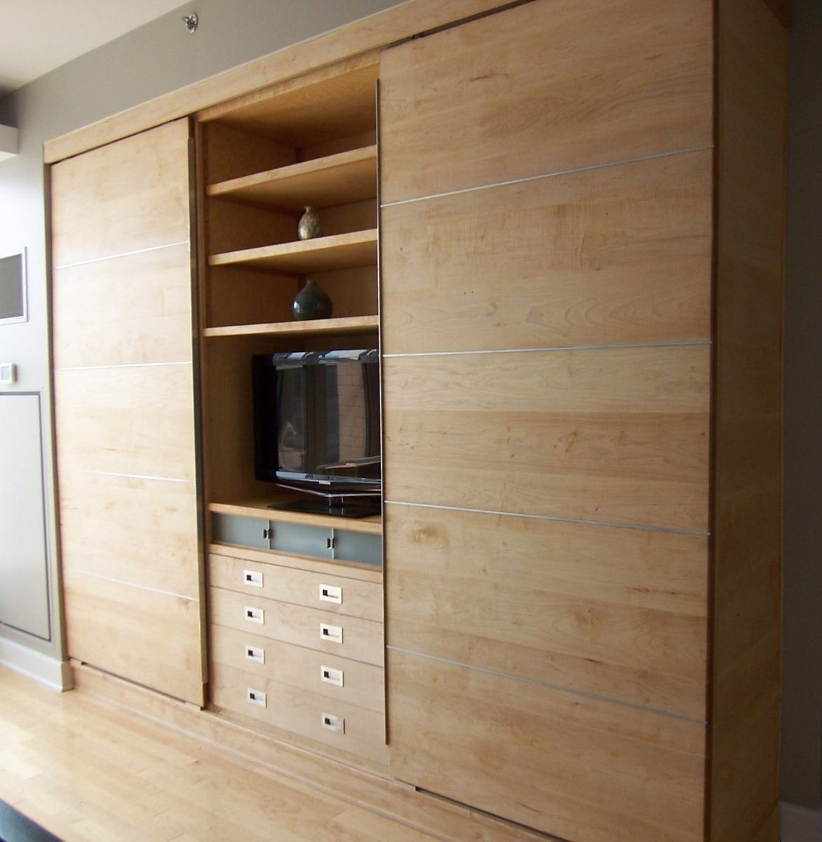 Bedroom Wall Units With Drawers
 Modern Wall Unit of Maple