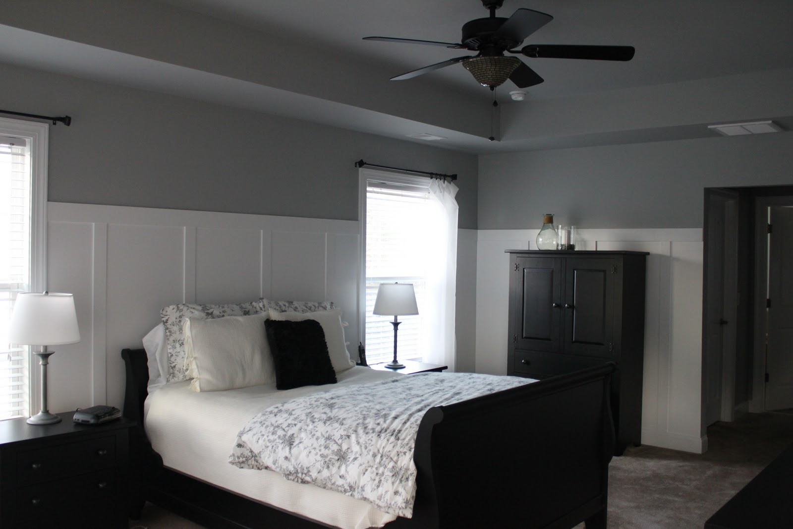 Bedroom With Grey Walls
 Cents able Spaces Master Bedroom