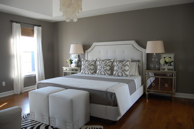 Bedroom With Grey Walls
 Gray Bedroom Contemporary bedroom Benjamin Moore