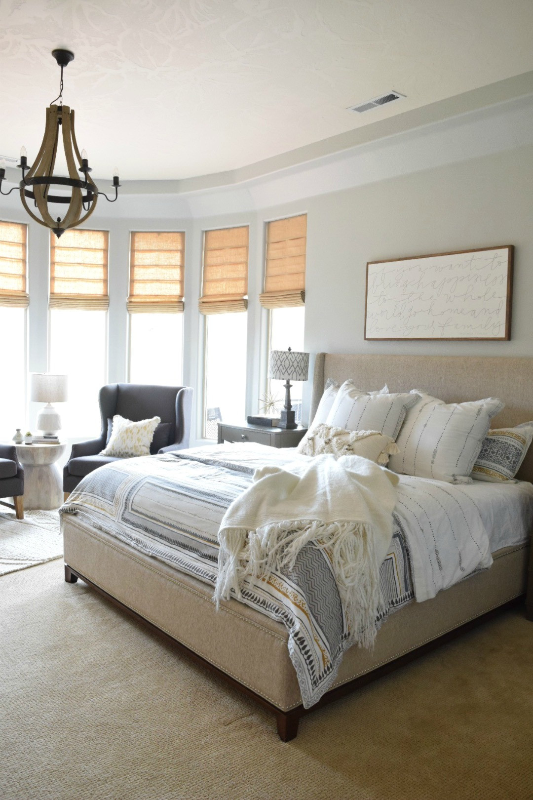 Bedroom With Grey Walls
 Modern Home Refresh with Simply White Paint Nesting With