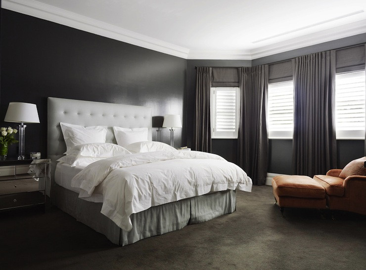 Bedroom With Grey Walls
 Dark Gray Bedroom Contemporary bedroom Denai Kulcsar