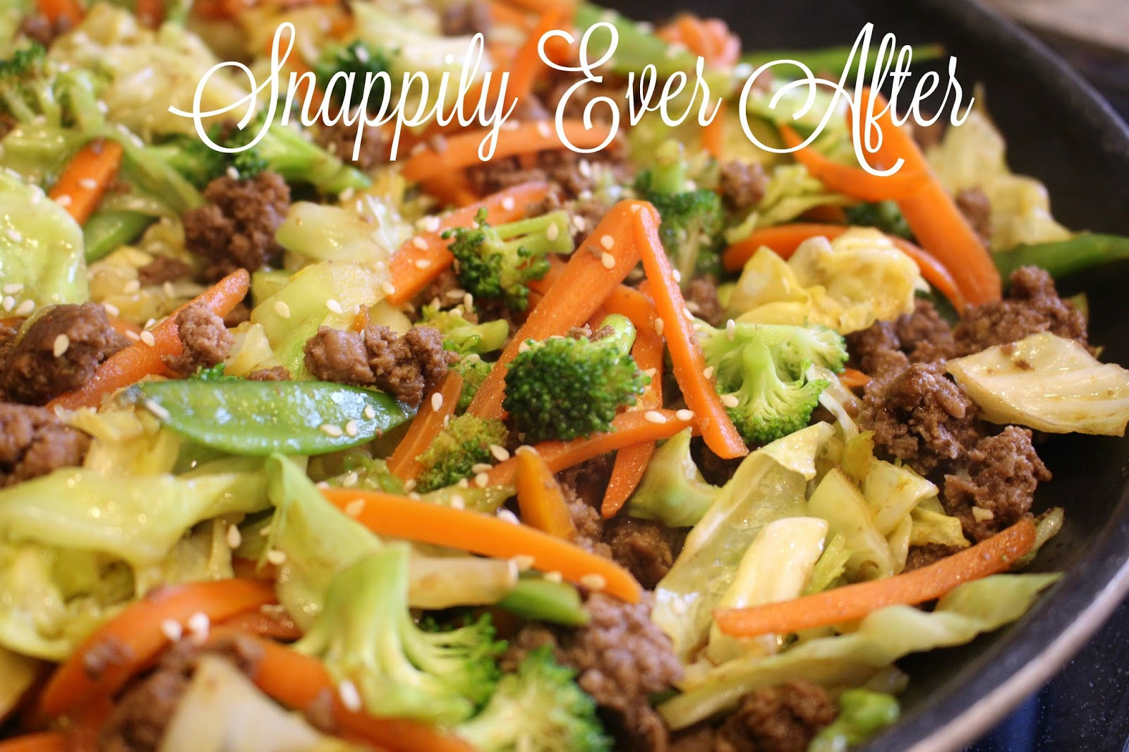 Beef And Cabbage Stir Fry
 Snappily Ever After Beef and Cabbage Stir Fry