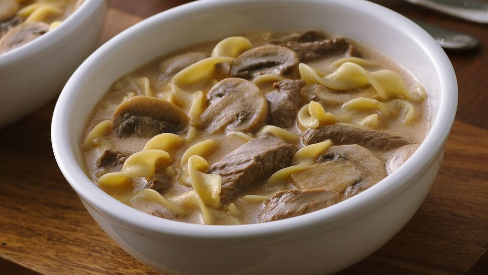 Beef And Noodles Recipe Cream Of Mushroom Soup
 Creamy Beef Mushroom and Noodle Soup Recipe Pillsbury