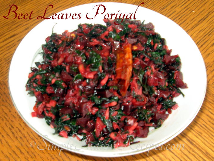 Beetroot Indian Recipes
 Beet Leaves Poriyal