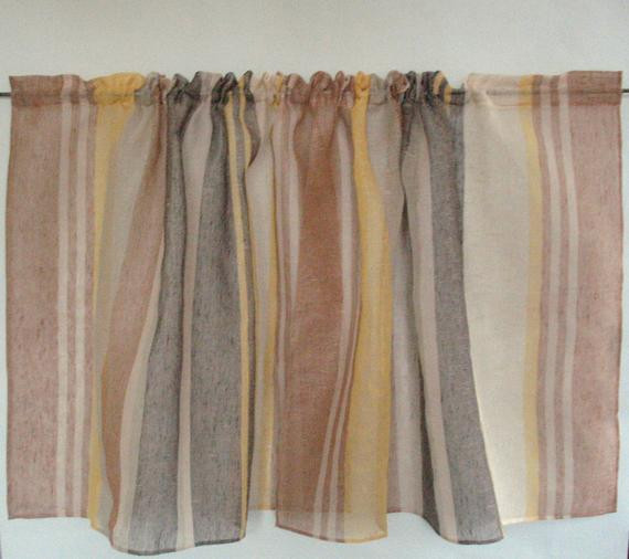 Beige Kitchen Curtains
 Beige Curtain Lace Curtains Cafe Curtains Brown by Initasworks